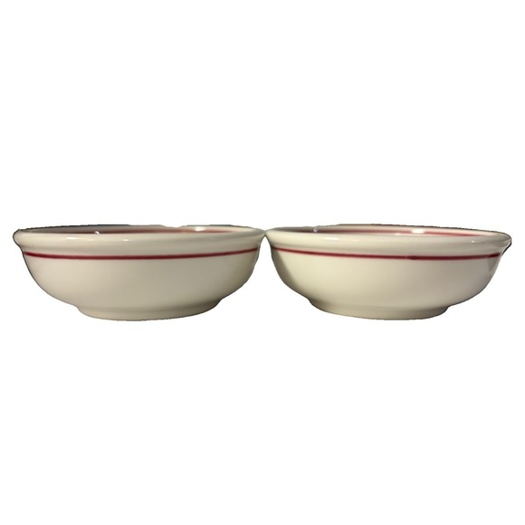 Syracuse China Other - Vintage Syracuse China Restaurant Ware Bowls Red Double Stripe Set of 2 5.5"